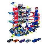 Majorette Super Chase Centre 5 Level Car Parking Garage with Chase for Children from 5 Years Includes Toy Cars, Train, Elevator, Light & Sound