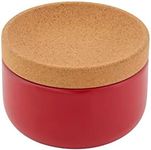 Kamenstein Salt Pig Ceramic and Cork, 4 x 4 x 3, Red