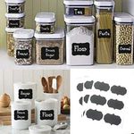 Styleys Fabric 48 in 1 Waterproof Vinyl Chalkboard Stickers for Mason Jars Glass Bottle, Decals Craft, Kitchen Jar (8.9 cm x 5 cm)