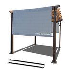 Alion Home Universal Breathable Pergola Shade Cover – Pergola Replacement Canopy – Outdoor Adjustable Shade Cover with Heavy Duty Weighted Metal Rods (14' x 8', Grey)