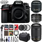 Nikon D7500 HD Digital SLR Camera w/ 3 Lens - 18 to 300mm - 32GB - 30PC Bundle - Nikon AF-P 18-55mm f/3.5-5.6G Lens - Nikon 50mm f/1.8D Lens - Nikon AF-P 70-300mm f/4.5-6.3G ED VR Lens