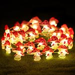 Mushroom Decor Lights 10 ft 40 LEDs Mushroom Lights Battery Powered Mushroom Night String Lights with 8 Lighting Modes Remote Timer for Bedroom Winter Christmas Party Decoration