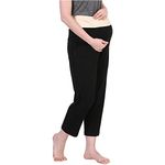 Splash Women's Relaxed Fit Cotton Blend Pants (10001_BLACK and SKIN_XL_Black And Skin_XL)