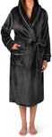 PAVILIA Plush Robe For Women, Fluffy Soft Bathrobe, Warm Cozy Fleece Robe, Satin Trim