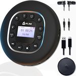 KLIM Journey + Portable CD Player Walkman with Long-lasting Battery + NEW 2024 + With Headphones + Radio FM + Compatible MP3 CD Player Portable + SD Card, FM Transmitter, Bluetooth + Ideal for cars