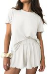 Ekouaer Womens Pajamas 2 Piece Ribb