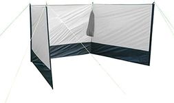 Sunncamp Windjammer Sturdy Steel Poled Outdoor 3 Panel Windbreak Windbreaker With Central Window for Camping, Caravanning, Beach or Garden