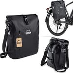 Borgen 3in1 Bike Bag - Additional Shoulder Strap and Laptop Bag - Can be used as a Pannier Bag, Roll Top Backpack and Bike Backpack