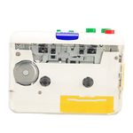 Fockety USB Cassette to MP3 Converter, Portable Cassette Player, Audio Music Cassette Tape to Digital Converter Player with 3.5mm Jack, Plug and Play, Colored Buttons for Laptops Speaker CD writer