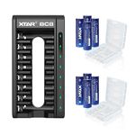 8pcs XTAR 1.5V lithium 4150mWh rechargeable battery aa with charger XTAR BC8 1.2V 1.5V AA AAA Charger