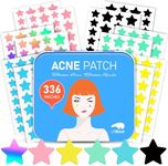 LitBear Acne Patch Pimple Patch, 6 Colors 336 Dots Star Pimple Patches with Tea Tree Oil & Centella Oil, Hydrocolloid Acne Pimple Patches for Face Cute Zit Patches Pimple Stickers Acne Dots