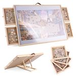 Ruication Jigsaw Puzzle Board Folding Tilting Puzzle Table Wooden Jigsaw Board Non-Slip Mat Surface for 1000 pieces 4 Sliding Drawers Storage System For Adults Gift