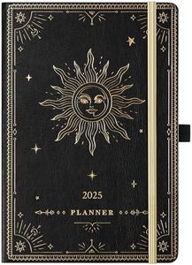 2025 Planner - 2025 Weekly Monthly Planner, Janaury 2025 - December 2025, 5.75" x 8.25", Faux Leather Planner 2025 with Back Pocket & 40 Notes Pages - The Sun