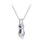 Meow Star Cat Pendant Necklace Sterling Silver Cat Jewelry Cat Lover Gifts for Women