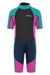 Mountain Warehouse Junior Kids Shorty Wetsuit - 2.5mm Thickness, Neoprene Kids Wetsuit, Flat Seams Childrens Wetsuit, Adjustable Neck Swimming Suit - For Spring, Summer Grape 13 Years