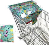 RoxNvm Shopping Cart Seat Cover for Baby, Refreshing and Breathable High Chair Cover for Baby, Portable Baby Trolley Seat Cover Suitable for Baby Summer Use(Green)