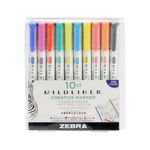 Zebra Pen Mildliner Double Ended Highlighter Set, Broad and Fine Point Tips, Assorted Refresh and Friendly Ink Colors, 10-Pack (78501)