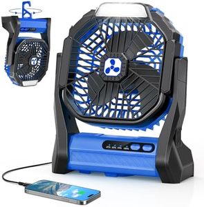 Portable Fan Rechargeable, 20000mAh Cordless Battery Powered Camping Tent Fans with SOS & LED Lantern, Small USB C Operated Outdoor Ventilador for Travel Camp Fishing Picnic Beach Home Essentials