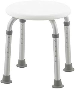 Mobiclinic, Faro, Taburete de baño Redondo, De Ducha, Marca española, Ayuda para baño para Ancianos y discapacitados, Regulable, Antideslizante, Ergonómico, Ligero, Blanco