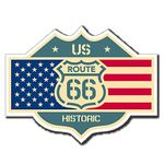 2 x Glossy Vinyl Stickers - US Route 66 Flag American iPad Laptop Decal #4043 (10cm Wide x 8cm Tall)