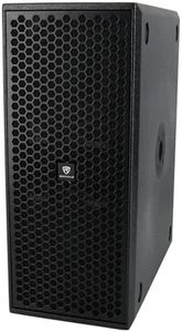 Rockville TITAN SLIM D8 Powered Subwoofer, Dual 8" Woofers, 400W RMS/1600W Peak, 122dB SPL, Stackable, Vertical/Horizontal Mount, XLR/RCA Inputs, Bass Boost, Compact Plywood Enclosure for DJ/Live