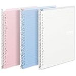 KOKUYO Campus Easy-Carry Slim Binder Smart-Ring B5 26-Ring Set OF 3 (Light Pink, Light Blue & Clear, B5)