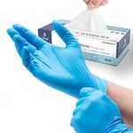 Merrimen | Gloves, disposable gloves, Multi purpose & extra strong, Powder free vinyl gloves, Box of 100 Blue, 1 Pack S, 411136