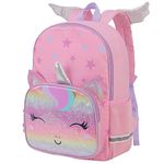 Kids Backpack,VONXURY Lightweight Water-resistant School Backpack for Little Boys Girls Toddler Backpack with Chest Buckle (Glitter Unicorn)