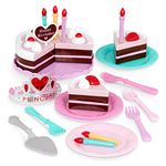 Play Circle – Birthday Cake – Toy Food – Plates & Candles Accessories – Pretend Play – Ages 3 Years Old & Up – Princess Birthday Party