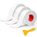 Mokani Bath Sealant Strip, 3 Rolls Bathroom Sealant White Waterproof, Self Adhesive Caulk Strip, Sealant Tape for Kitchen, Sink, Bathtub, Toilet, Shower, Wall Corner with Sealing Tool (11FT)