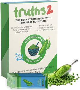 Truths2 Organic Freeze-Dried Peas Food Powder, Stage 1 Baby Puree Mix for Infants & Toddlers, Organic Powder for Early Veggie Introduction & Family Meals