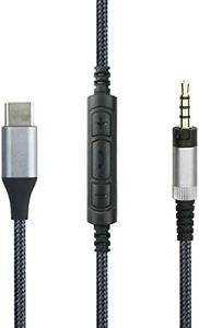 NewFantasia USB C Audio Cable Compatible with Sennheiser Momentum, Momentum 3, Momentum 2.0, HD1 Headphone, Remote Volume Mic Compatible with iPhone 15/16/Pro/plug, Compatible with iPad 10th/Pro/Air