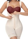 M MYODRESS Fajas Colombianas Moldeadoras Body Shaper Post Surgery Stage 2 BBL Compression Garment with Zipper Crotch, Beige, 3X-Large