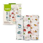 BAYBEE 100% Cotton Muslin Baby Swaddle Wrapper Blanket for New Born, Baby Towel Muslin Cloth Wrap for Newborn | Baby Towel Blanket Wrapper Swaddle for New Born Baby Size 95X95 cm (Pack of 3)