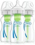 Dr. Brown's Options Plus with Level 1 Teat Wide Neck Feeding Bottle 3 Pack, 270 ml Capacity, Clear (DRBPLUS-WB93600)