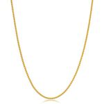 Kooljewelry 14k Yellow Gold Filled Round Wheat Chain Necklace (1.5 mm, 16 inch) For Unisex Adult