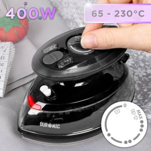 Duronic Travel Iron 400W – Compact Portable Steam Iron, Black