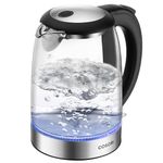 COSORI Electric Kettle 1.7L, 1500W Wide Opening Glass Tea Kettle & Hot Water Boiler, Stainless Steel Filter And Inner Lid, LED Indicator Auto Shut-Off & Boil-Dry Protection, Cordless, BPA Free, Black