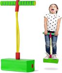 Pogo Stick Toys for Boys Girls, Foam Pogo Jumper for Kids Gifts Outdoor Toys for Toddlers Age 3 and Up Garden Toys Boys Girl Gifts | Pogo Jump Makes Pop Sounds (Green)