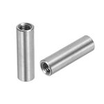 sourcing map 10Pcs M4 Round Connector Nuts, 304 Stainless Steel Coupling Nut 20mm/0.8" Length Sleeve Rod Bar Stud Nut for Bracket, M4x20x6mm