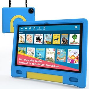 NOBKLEN 2024 Kids Tablet, 10.1” HD, Ages 3-12 | 64GB, 13-Hour Battery, Parental Controls & Teacher-Approved Content,Blue
