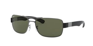 Ray-Ban Men's RB3522 Square Sunglasses, Gunmetal/Polarized Green, 61 mm