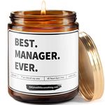 Best Manager Ever - Handmade 9oz Soy Candle ; Manager Gifts for Women - Unique Appreciation Present Idea for Boss, Managers, Supervisors, Boss Lady, Project Manager, Office Manager, White