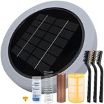 Solar Pool Ionizer - Enhanced with Latest Solar, 90% Less Chlorine, for Pools up to 45,000 Gal, Technology & Longer-Lasting Anode, Reduces Chlorine- Mineral-Based Pool Cleaning Device （Gray）