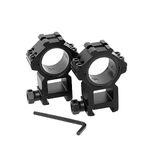 Paike 2Pcs High Profile 25.4mm/30mm Scope Rings - 30mm/25.4mm Scope Mount Adapter 20mm Weaver Picatinny Rails