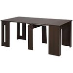 HOMCOM Foldable Table, Extendable Dining Table, Kitchen Table for Small Spaces, Seats up to 6 People, Dark Brown