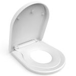 Family Toilet Seat, MUJIUSHI Soft Close Toilet Seat with Built-in Child Seat, Potty Training 2 in 1 Seat with Quick Release, Simple Top Fixing, Non-Slip Anti-Bacterial U/D Shape Toilet Cover White