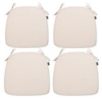 Magpie Fabrics Outdoor/Indoor 17"x16"x2" Chair Cushions with Ties Set of 4, Waterproof All Weather U-Shape Seat Pads Decoration for Patio Garden Furniture Home Office (Beige)