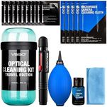 VSGO DSL Camera Lens Cleaning Kits: Lens Cleaner, Lens Cleaning Pen, Microfiber Cloth, Air Blower, Wet Wipe, Suede Screen Cleaning Cloth and Waterproof Bottle Container, Blue (DKL-18)