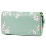 Pomelo Best Womens Purse Large Embossed Flower Zip Wallet with Wrist Strap and RFID Blocker